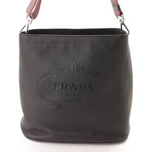 Prada Vitello Phoenix Leather Shoulder Bag Black